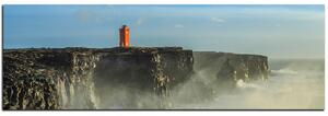 Slika na platnu - Svjetionik u oluji - panorama 5183A (105x35 cm)
