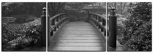 Slika na platnu - Drveni most u jesenskom vrtu - panorama 5186QC (150x50 cm)