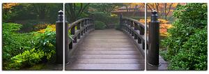 Slika na platnu - Drveni most u jesenskom vrtu - panorama 5186C (90x30 cm)