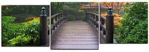 Slika na platnu - Drveni most u jesenskom vrtu - panorama 5186E (150x50 cm)