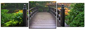 Slika na platnu - Drveni most u jesenskom vrtu - panorama 5186D (150x50 cm)