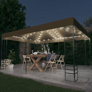 Sjenica s LED svjetlosnim trakama 3 x 4 m smeđe-siva - Tupe / N/A