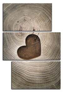 Slika na platnu - Srce na drvenoj pozadini - pravokutnik 7207D (90x60 cm)