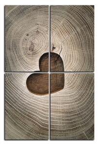 Slika na platnu - Srce na drvenoj pozadini - pravokutnik 7207E (90x60 cm)