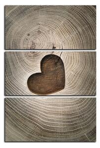 Slika na platnu - Srce na drvenoj pozadini - pravokutnik 7207B (120x80 cm)