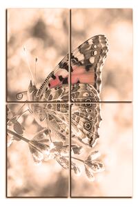 Slika na platnu - Leptir na lavandi - pravokutnik 7221FE (90x60 cm)
