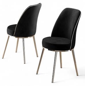 Zondo.hr Set blagovaonskih stolica (2 kom.) Pufenda (crna + krom). Akcija -30%. 1127569