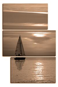 Slika na platnu - Brod u zalasku sunca - pravokutnik 7247FD (90x60 cm)