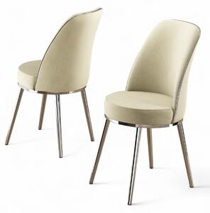 Zondo.hr Set blagovaonskih stolica (2 kom.) Pufenda (krem + krom). Akcija -30%. 1127573