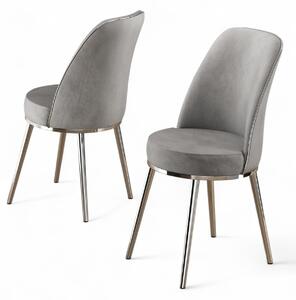 Zondo.hr Set blagovaonskih stolica (2 kom.) Pufenda (siva + krom). Akcija -30%. 1127575