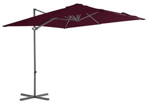 Konzolni vrtni suncobran s čeličnim stupom 250 x 250 cm bordo - Crvena / 250 x 250 cm