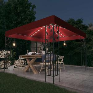 Sjenica s LED svjetlosnim trakama 3 x 3 m crvena boja vina - Crvena / N/A