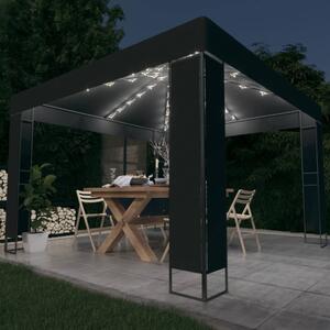 Sjenica s dva krova i LED svjetlosnim trakama 3 x 3 m antracit - Antracitno siva / N/A