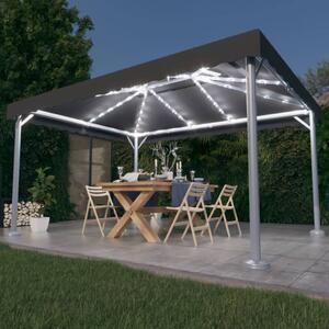 Sjenica s LED svjetlosnim trakama 400x300 cm antracit aluminij - Antracitno siva / N/A