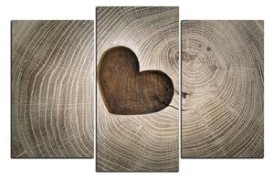 Slika na platnu - Srce na drvenoj pozadini 1207C (90x60 cm)