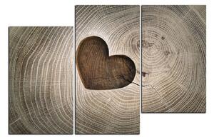 Slika na platnu - Srce na drvenoj pozadini 1207D (90x60 cm)
