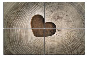 Slika na platnu - Srce na drvenoj pozadini 1207E (120x80 cm)