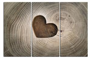 Slika na platnu - Srce na drvenoj pozadini 1207B (90x60 cm )