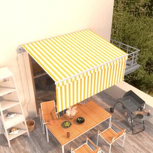 Automatska tenda na uvlačenje s roletom 3 x 2,5 m žuto-bijela - Žuta / 3 x 2.5 m