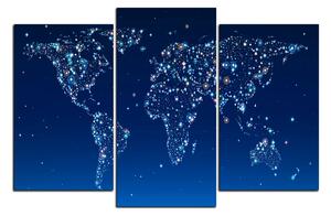 Slika na platnu - Svjetleća karta svijeta 1213C (150x100 cm)