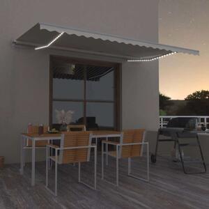 Tenda na ručno uvlačenje s LED svjetlima 500x300 cm krem - Krema / 500 x 300 cm