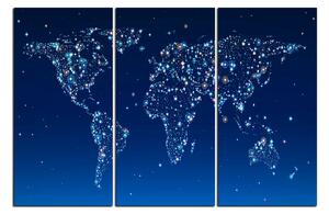 Slika na platnu - Svjetleća karta svijeta 1213B (150x100 cm)