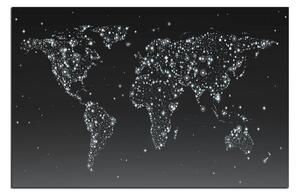 Slika na platnu - Svjetleća karta svijeta 1213QA (120x80 cm)