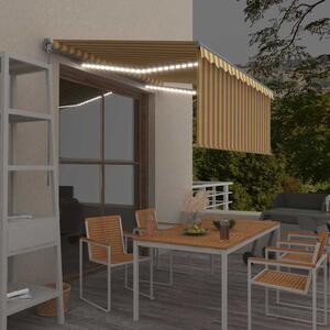 Tenda na ručno uvlačenje s roletom LED 3,5 x 2,5 m žuto-bijela - Žuta / 3.5 x 2.5 m