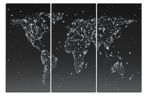 Slika na platnu - Svjetleća karta svijeta 1213QB (120x80 cm)