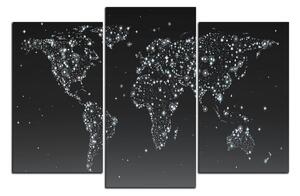 Slika na platnu - Svjetleća karta svijeta 1213QC (120x80 cm)