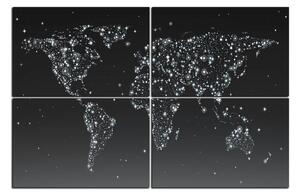 Slika na platnu - Svjetleća karta svijeta 1213QD (90x60 cm)