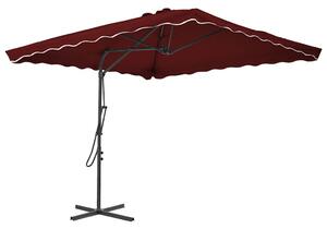 Vrtni suncobran s čeličnim stupom 250 x 250 x 230 cm bordo - Crvena / N/A