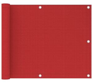 Balkonski zastor crveni 75 x 300 cm HDPE - Crvena / 75 x 300 cm