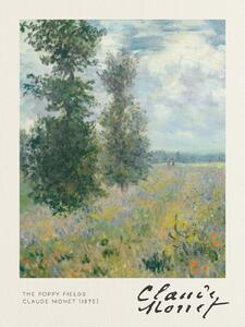 Reprodukcija The Poppy Fields - Claude Monet, (30 x 40 cm)