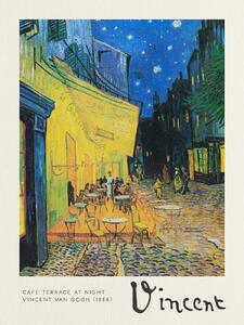 Reprodukcija umjetnosti Café Terrace at Night - Vincent van Gogh, (30 x 40 cm)