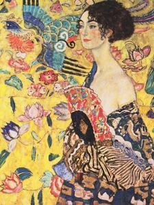 Reprodukcija umjetnosti The lady with the fan (Vintage Portrait) - Gustav Klimt, (30 x 40 cm)