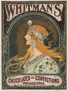 Reprodukcija umjetnosti Whitman's Chocolates & Confections (Vintage Art Nouveau) - Alfons Mucha, (30 x 40 cm)
