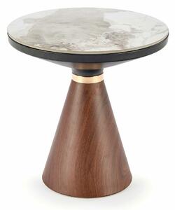 Stolić za kavu Houston 1573Orah, Zlatno, Bijeli mramor, 53cm, Keramika, Krug