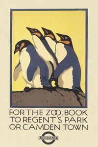 Reprodukcija umjetnosti Vintage London Zoo Poster (Featuring Penguins), (26.7 x 40 cm)