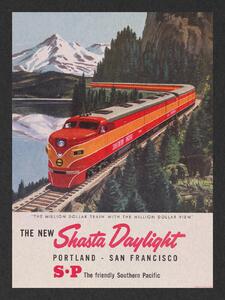 Reprodukcija The New Shasta Daylight Train (Vintage Transport), (30 x 40 cm)