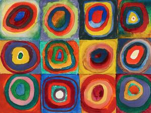Reprodukcija umjetnosti Squares with Concentric Circles / Concentric Rings - Wassily Kandinsky, (40 x 30 cm)