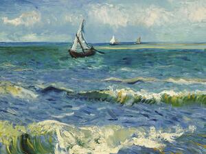 Reprodukcija umjetnosti The sea at Saintes-Maries-de-la-Mer (Vintage Seascape with Boats) - Vincent van Gogh, (40 x 30 cm)