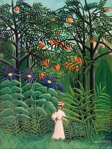 Reprodukcija umjetnosti Walking in the Exotic Forest - Henri Rousseau, (30 x 40 cm)