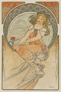 Reprodukcija umjetnosti The Arts 3, Heavily Distressed (Beautiful Vintage Art Nouveau Lady) - Alfons / Alphonse Mucha, (26.7 x 40 cm)