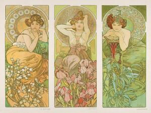 Reprodukcija Topaz, Amethyst & Emerald (Three Beautiful Art Nouveau Ladies) - Alphonse / Alfons Mucha, (40 x 30 cm)