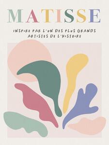 Reprodukcija umjetnosti Danish Pastel Cut Out Abstract Pattern (1/3) - Henri Matisse Inspiré, (30 x 40 cm)