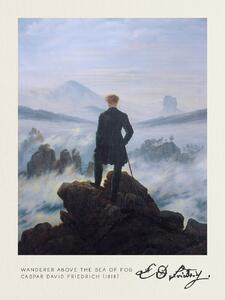 Reprodukcija umjetnosti Wanderer Above the Sea Fog (Vintage Masterpiece) - Caspar David Friedrich, (30 x 40 cm)