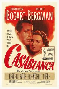 Reprodukcija umjetnosti Casablanca (Vintage Cinema / Retro Theatre Poster), (26.7 x 40 cm)