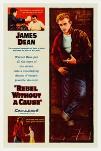 Reprodukcija umjetnosti Rebel without a cause, Ft. James Dean (Vintage Cinema / Retro Movie Theatre Poster / Iconic Film Advert), (26.7 x 40 cm)