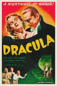 Reprodukcija umjetnosti Dracula (Vintage Cinema / Retro Movie Theatre Poster / Horror & Sci-Fi), (26.7 x 40 cm)
